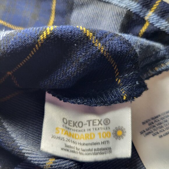 Land's End Girl's School Uniform Dress Blue Yellow Plaid Size 12. Preppy. - Picture 3 of 7